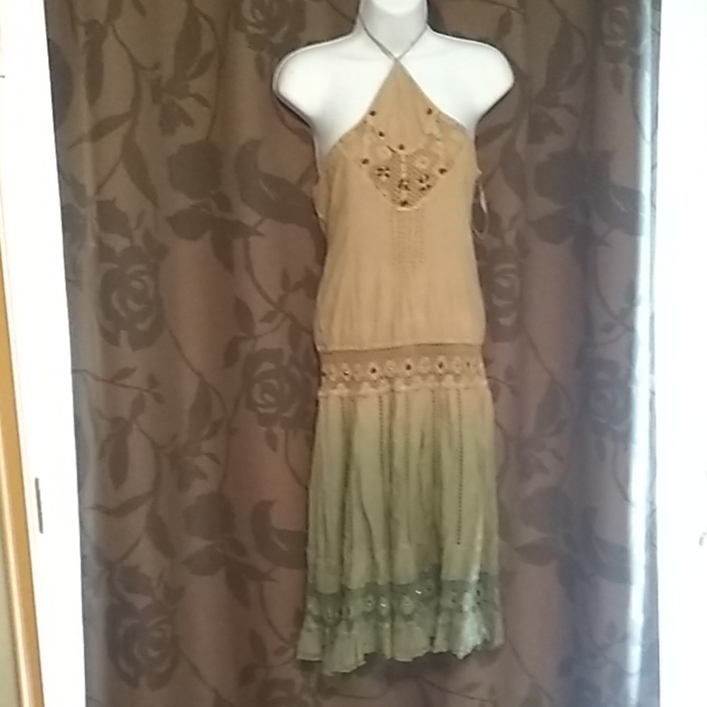 Olive colored women's Gypsy dress